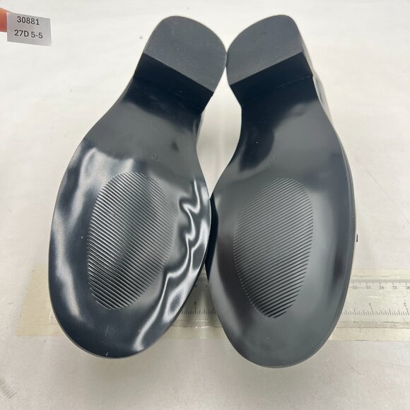 YDN Black Round Toe Tassel Pumps Bow Slip on Penny Loafers Chunky Low Heel Shoes - Picture 7 of 8